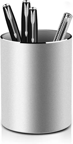Miniatura 8 de Vaydeer Portalápices de Metal de Aluminio para Escritorio, Organizador de Escritorio Redondo y Portalápices Negro para Oficina, Escuela, Hogar