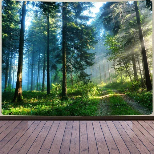 Miniatura 9 de Aidatain Tapiz de otoño para colgar en la pared, diseño de bosque de arce, tamaño 80 pulgadas de largo x 60 pulgadas de ancho, tapices de tela