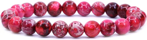 Miniatura 90 de Amandastone Pulsera elástica de cuentas redondas de 0.315 in con piedras preciosas naturales de 7 pulgadas