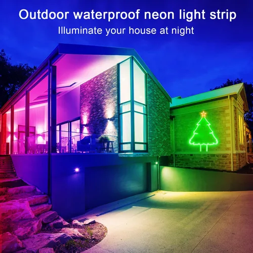 Miniatura 5 de Luces de Cuerda LED de Neón de 50 Pies Sincronización Musical IP65 Impermeable Flexible Luces de Cuerda LED Control Remoto de 40 Teclas/APP, Luces