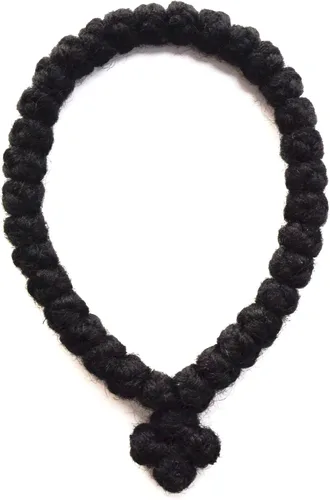 Cuerda ortodoxa de oración 33 nudos 100% lana (negro), Lana