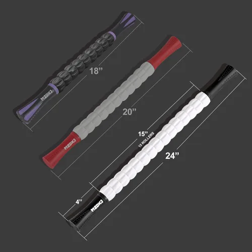Miniatura 2 de Rodillo de masaje muscular - Pistola de fascia de tejido profundo para alivio del dolor miofascial, drenaje linfático y escultura corporal, Negro
