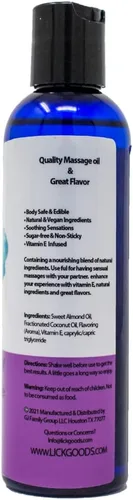 Miniatura 2 de Lick Cotton Candy - Aceite de masaje comestible inspirado en dulces con vitamina E, deslizamiento seguro para el cuerpo sedoso para momentos