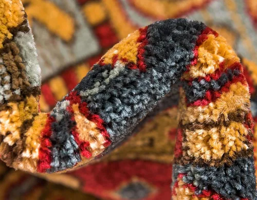 Miniatura 8 de Unique Loom Sahand Collection - Alfombra tradicional geométrica roja (2 pies 2 pulgadas x 3 pies)