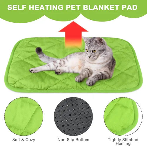 Miniatura 18 de Paquete de 4 Almohadillas Autocalentables para Gatos, Alfombrilla Autocalentable para Perros que Refleja el Calor Corporal, Almohadilla Térmica