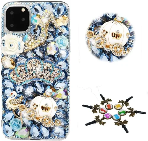 Miniatura 14 de Sparkle - Funda para teléfono compatible con Samsung Galaxy A12, elegante, hecha a mano en 3D, diseño de diamantes de imitación, diseño de diamantes
