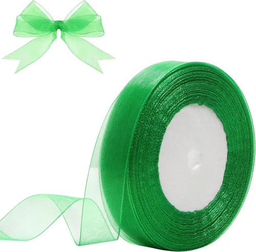 Miniatura 12 de Cinta de organza transparente de 3/4 de pulgada, 50 yardas, cinta de gasa para envolver regalos, decoración de Navidad, Halloween, ramo de boda