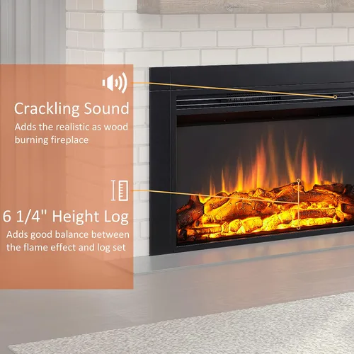 Miniatura 4 de LegendFlame Jaden - Inserto de chimenea eléctrica de 36 pulgadas de ancho x 22 pulgadas de alto (EF376) con kit de moldura frontal, sonido