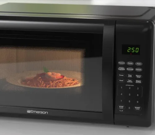 Miniatura 9 de Emerson MW7302B - Horno microondas compacto para encimera con control táctil, pantalla LED, 700 W, 10 niveles de potencia, 6 menús automáticos