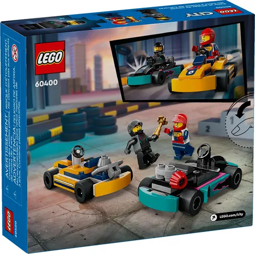 Miniatura 6 de LEGO City Go-Karts y Pilotos de Carreras Set de Juguetes, 2 Minifiguras de Piloto, Juguetes de Vehículos de Carreras, Divertido Regalo de Juguete