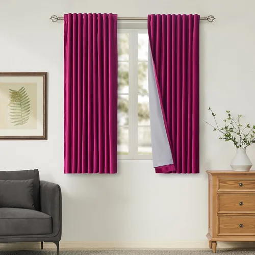 Miniatura 38 de Cortinas opacas de terciopelo dorado de 108 pulgadas para sala de estar, totalmente opacas, elegantes, 2 paneles con pestaña trasera, aislamiento