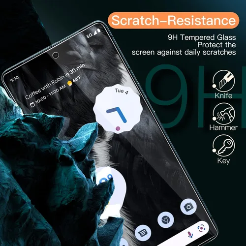 Miniatura 5 de JETech Protector de pantalla para Google Pixel 7, película de vidrio templado con herramienta de fácil instalación, compatible con huellas