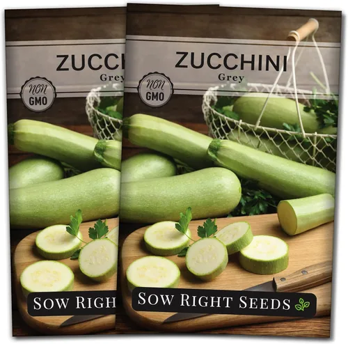 Miniatura 7 de Sow Right Seeds - Semilla de calabacín gris para plantar - Paquete de reliquia sin OMG con instrucciones para plantar un huerto casero - Calabacín