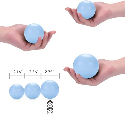 Miniatura 7 de Pelotas de plástico sin ftalatos y BPA de 2.75 pulgadas, a prueba de aplastamiento, juguete divertido con bolsa de almacenamiento para decoración