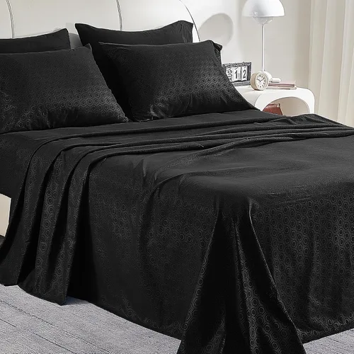 Miniatura 25 de SLEEP ZONE Juego de Sábanas Refrescantes a Rayas Queen - Juego de Sábana Ajustable, Sábana Plana y Fundas de Almohada de 4 Piezas - Sábana de Cama a