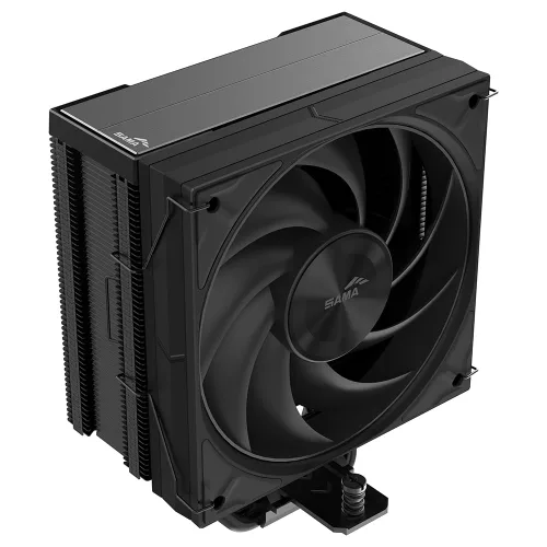 SAMA Enfriador de aire de CPU A40 – Torre única, 1 ventilador de anillo guía silencioso, base de cobre, diseño de aleta híbrida, perfil bajo para