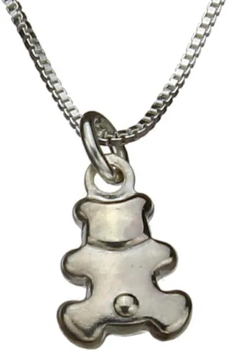 Miniatura 3 de Sterling Silver Tiny Teddy Bear Charm Box Chain Nickel Free Necklace Italy
