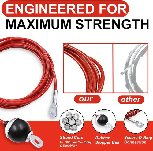 Miniatura 3 de J Bryant Reemplazo de cable de polea de fitness, cuerda de alambre de acero resistente de 0.197 in (0.2 pulgadas) para gimnasio en casa y accesorios