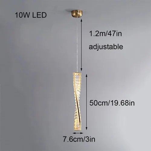 Miniatura 3 de Lámpara colgante de atenuación de tres colores LED de 20 W, lámpara colgante moderna de cristal con acabado de metal, lámpara LED de cúpula de cable