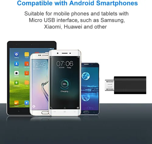 Miniatura 4 de Adaptador USB C a Micro USB, USB tipo C hembra a micro USB macho compatible con Samsung Galaxy S7/S6/S5/S4/S3, Note 5/4/3, teléfonos Android