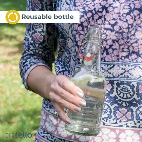 Miniatura 5 de Crutello Botellas de cerveza de vidrio transparente de 16 onzas para elaboración de cerveza, kombucha, soda, jugo, paquete de 12 botellas de vidrio