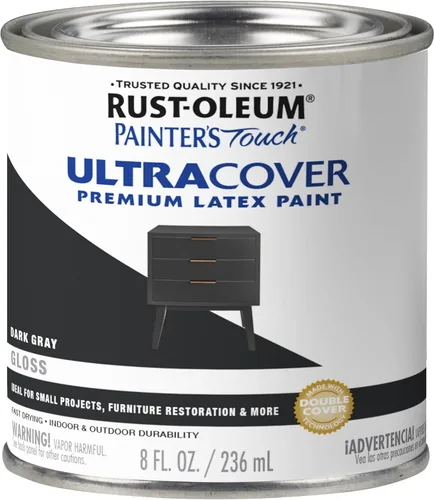 Miniatura 22 de Rust-Oleum Brush On Paint 224430T Painter's Touch - Pintura de látex, cuarto de galón, imprimación blanca plana acrílica, 32 onzas líquidas