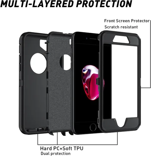 Miniatura 2 de Funda para iPhone 7/8Plus, iPhone 8 Plus y 7 Plus, resistente protección para teléfono, a prueba de golpes, a prueba de polvo, a prueba de caídas