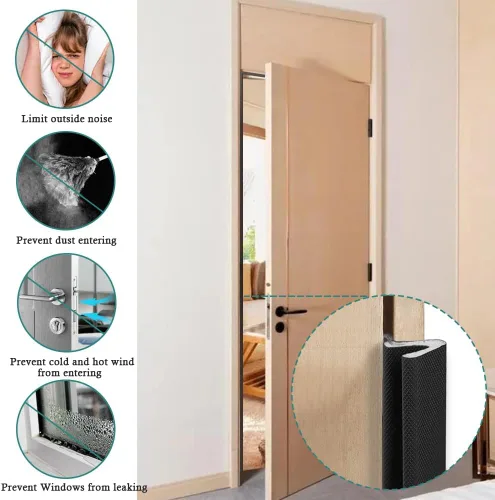 Miniatura 2 de LSGCQ Tira de sellado de clima con ranura de 26 pies, sello de puerta de espuma "Q" con ranura para tarjeta de instalación, fácil de cortar a medida
