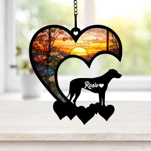 Miniatura 42 de NAZENTI Atrapasoles personalizado de sabueso afgano, adorno conmemorativo personalizado para la pérdida de mascotas, regalo de condolencia