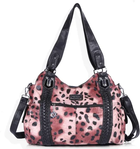 Miniatura 88 de Angel Barcelo - Bolsa de hombro amplia para mujer, diseño Hobo, cuero lavado