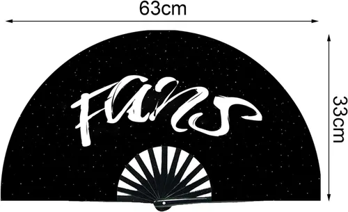 Miniatura 2 de Qchengsan Fans Rave - Ventilador de mano para conciertos grandes, ventilador renacentista plegable de mano, ventilador de festival, ventilador