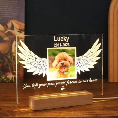 Miniatura 5 de Placa conmemorativa personalizada para fotos para mascotas, placa conmemorativa personalizada para mascotas, regalo de duelo de mascotas, regalo