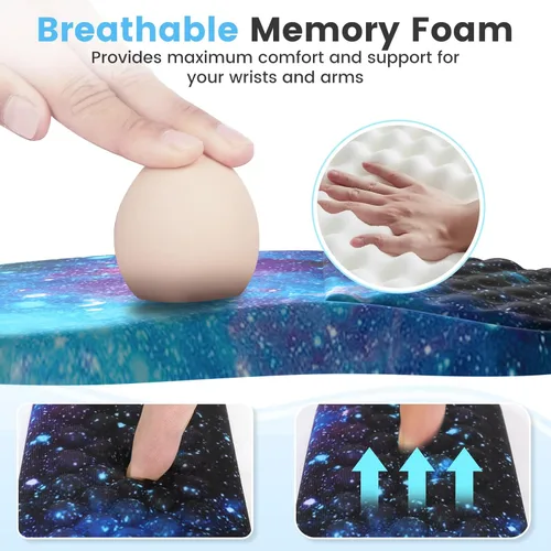 Miniatura 4 de HAOCOO Alfombrilla de Mouse Ergonómica con Reposamuñecas, Juego de 3 Alfombrillas de Mouse para Computadora, Set de Alfombrillas de Mouse de Espuma