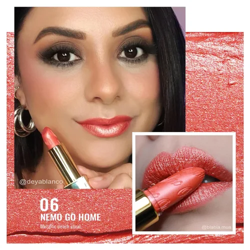 Miniatura 4 de Oulac Juego de pintalabios naranja metálico para mujer, color de labios de alto rendimiento con fórmula hidratante, belleza vegana, cobertura