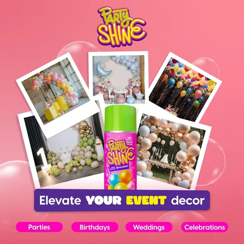 Miniatura 7 de Party Shine - Aerosol de silicona para globos de látex, aroma dulce de chicle, impermeable, fórmula antideslizante, brillo de globo, perfecto