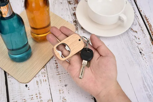 Miniatura 6 de 10 llaveros de madera en blanco, abridor de botellas de madera, grabado láser a granel, llavero de madera sin terminar, llavero para recuerdos