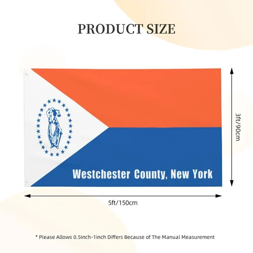 Miniatura 3 de Bandera del condado de Westchester, bandera de Nueva York, 3 x 5 pies, poliéster duradero de doble cara, divertida pancarta decorativa