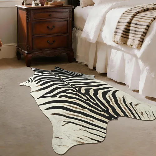 Miniatura 10 de BENRON Alfombra Premium de Piel de Vaca Sintética, Estampado de Vaca, Alfombras Rústicas Occidentales para Sala de Estar y Dormitorio, Pieles