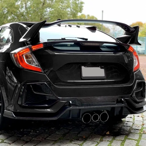 Miniatura 5 de Archaic alerón para Honda Civic Hatchback FK7 tipo-R estilo JDM ABS negro pintado tapa trasera alerón con borde negro brillante