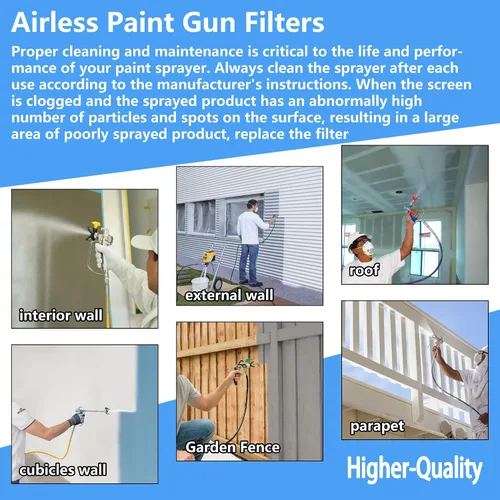 Miniatura 6 de 288749 60 filtros de pistola de pintura en aerosol sin aire de malla de repuesto para Graco SG10 SG20 SG Pro SG2 SG3, 288749 Sustituye a los filtros