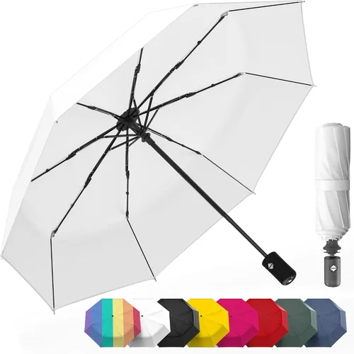 Miniatura 39 de Rain-Mate Paraguas compactos resistentes al viento para la lluvia, diseño de costilla de fibra de vidrio reforzada fuerte y apertura y cierre