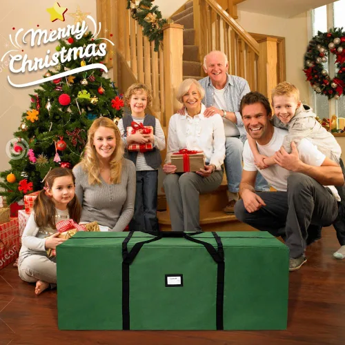 Miniatura 7 de AerWo Bolsa de almacenamiento para árbol de Navidad de 7.5 pulgadas, caja de almacenamiento extra grande para árboles artificiales de hasta 7.5 Verde