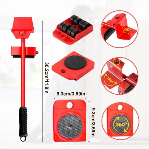 Miniatura 3 de Juego de herramientas de elevación de muebles, herramienta elevadora de muebles con palanca de herramienta de elevación de altura ajustable y 4