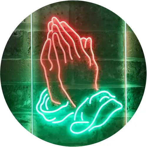 Miniatura 10 de ADVPRO Praying Hands Home Display Dual Color LED Neon Sign Blue & Red 8.5" x 12" st6s23-i3264-br