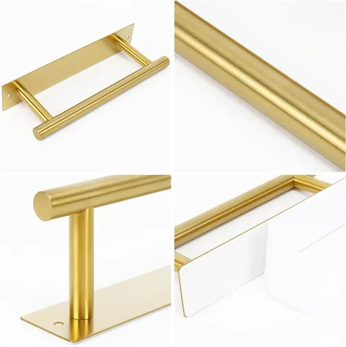Miniatura 7 de NearMoon Toallero Autoadhesivo/Anillo de Toalla de Mano, Barra de Toalla de Mano de Acero Inoxidable Resistente al Óxido, Se Pega en la Pared - Oro