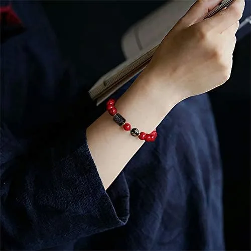 Miniatura 3 de L&C Feng Shui - Pulsera de riqueza de obsidiana negra Pulseras de cristal de obsidiana para mujeres y hombres, 0.315in, 0.394in, alivio natural