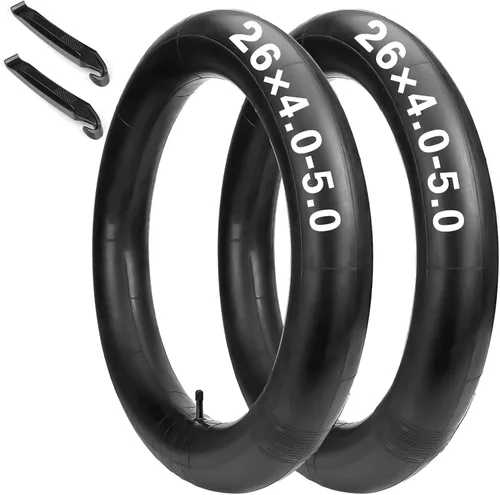 Miniatura 8 de Paquete de 2 tubos de bicicleta de neumáticos gruesos de 20/26 × 4.0-5.0: tubo de bicicleta resistente con válvula Schrader AV de 1.260 in