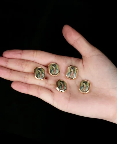 Miniatura 4 de 30 Piezas Cuentas Espaciadoras de Nuestra Señora de Guadalupe San Judas para Bricolaje Rosario Capilla Collar Pulsera Fabricación de Joyas Parte