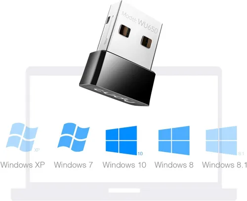 Miniatura 7 de Cudy Adaptador WiFi USB AC 650Mbps para PC, dongle inalámbrico de 5 GHz/2.4 GHz, WiFi, adaptador inalámbrico USB para portátil - tamaño nano