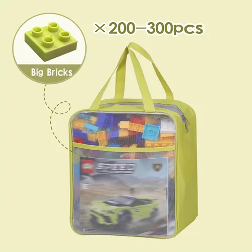 Miniatura 4 de Paquete de 4 bolsas de almacenamiento de malla extra grandes con cremallera para juguetes (11.8 x 9.8 x 5.2 pulgadas), organizador de almacenamiento